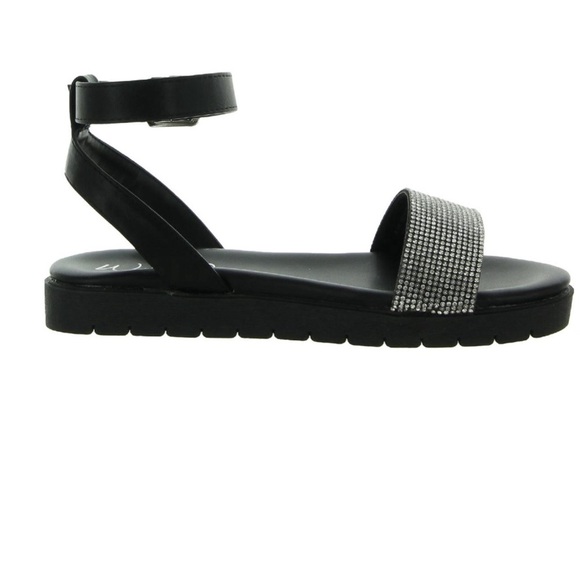 Wild Pair Women’s Jeenie Sparkle Open Toe Ankle Strap‎ in black Sz 8 - Picture 6 of 9